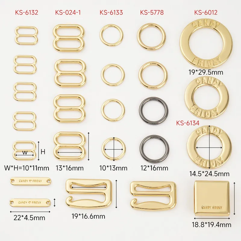 oxidation and corrosion resistant gold swimwear hardware for bikinis