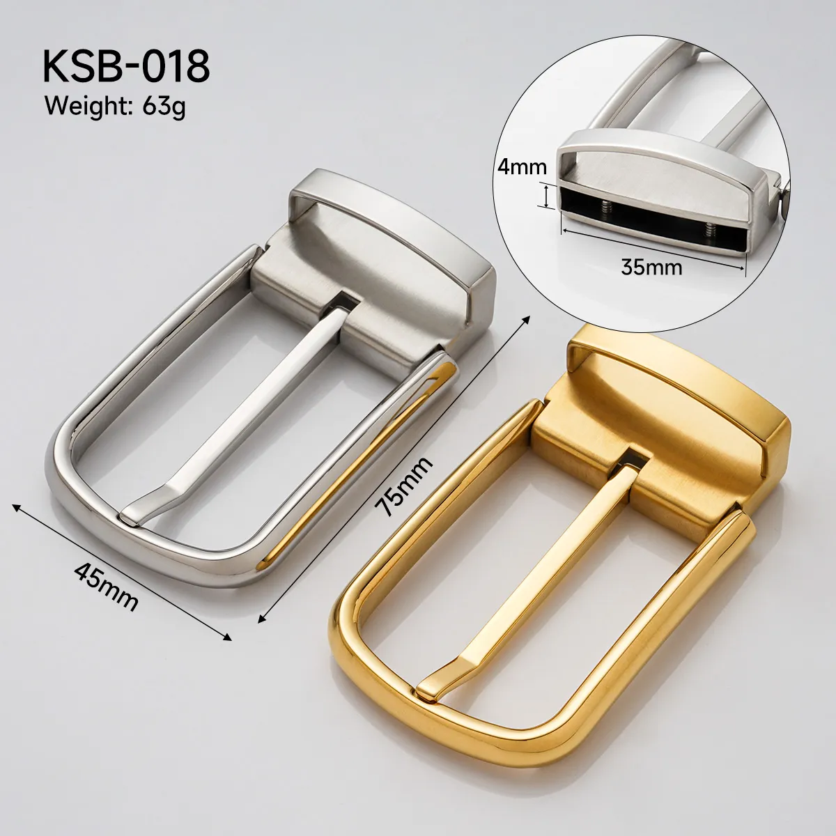wholesale 35mm silver and gold stainless steel belt buckles for men