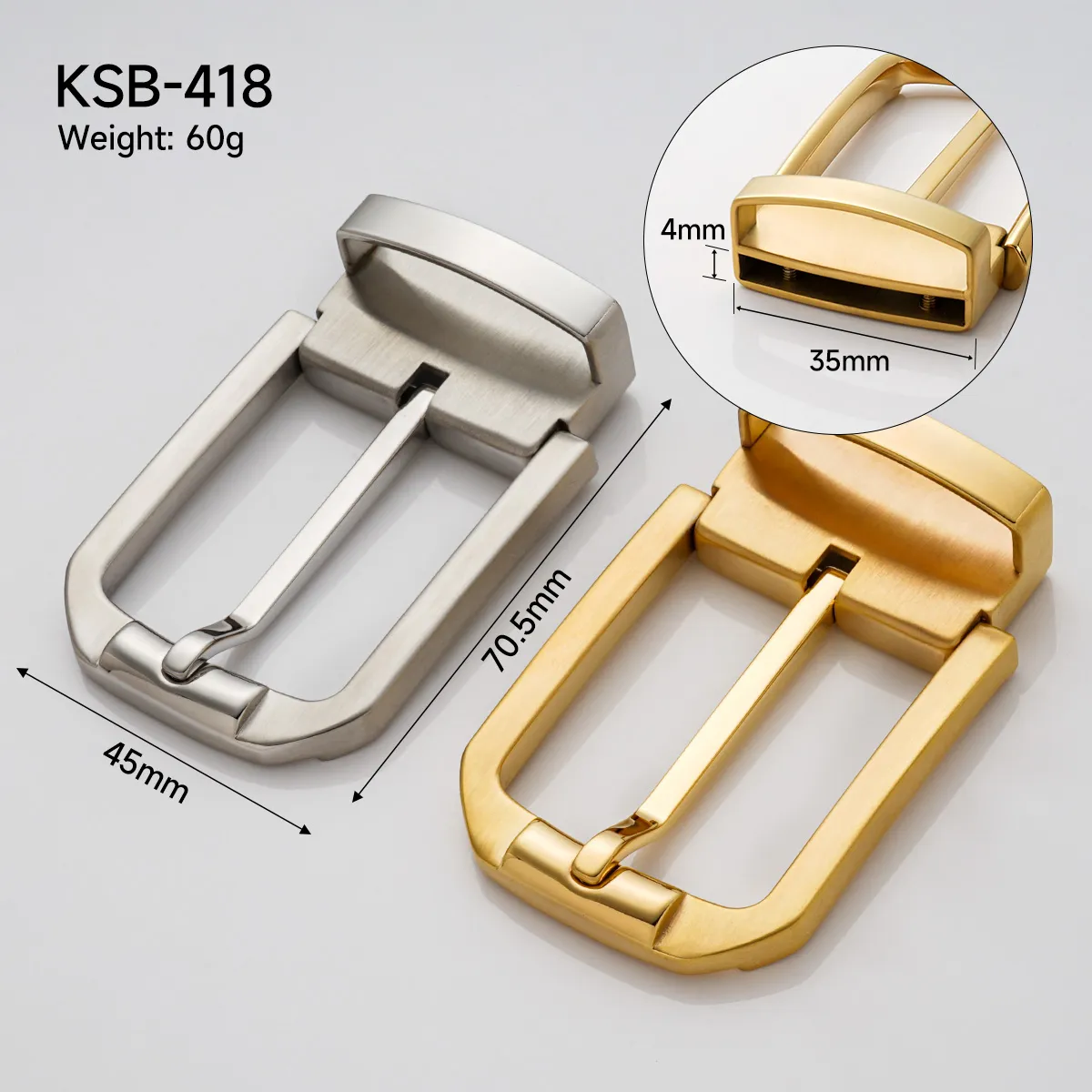 wholesale 35mm stainless steel pin buckle for leather belt
