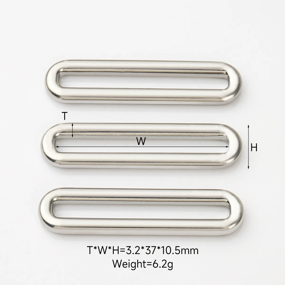 wholesale 37mm stainless steel rectangle buckle for handbags