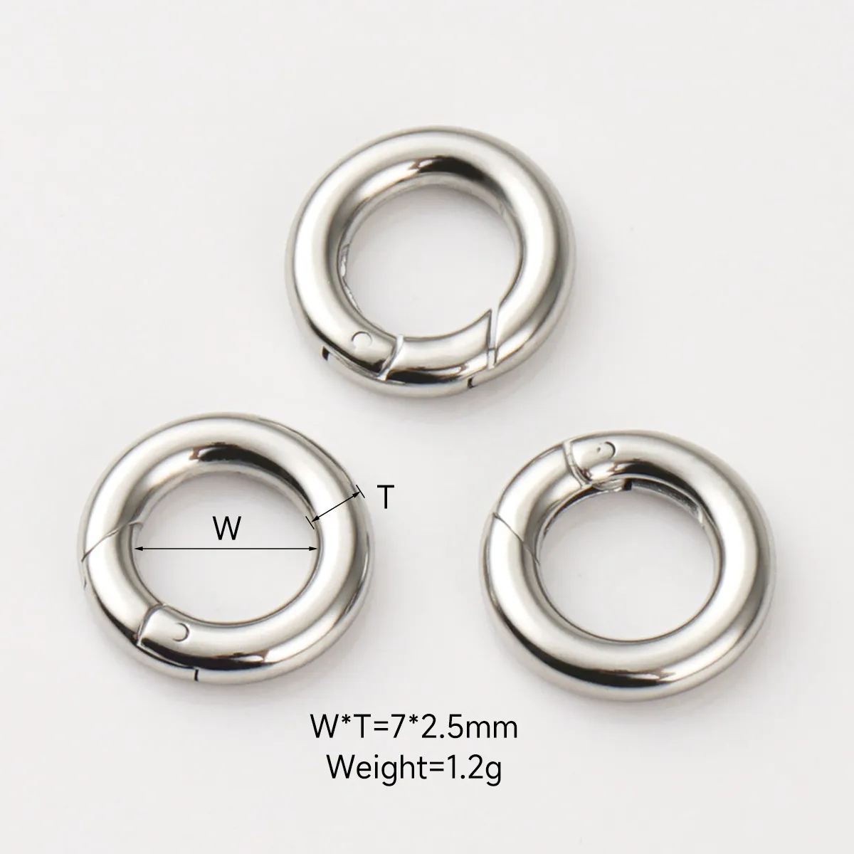 wholesale 7mm stainless steel keyring clips for bags